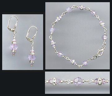 Violet Crystal Bracelet Set