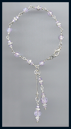Violet Crystal Drop Bracelet