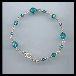 Swarovski Teal Blue Crystal Bracelet