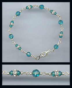 Teal Blue Swarovski Bracelet