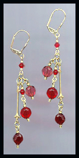 Cherry Red Chandelier Earrings