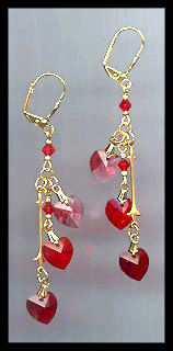 Cherry Red Chandelier Earrings