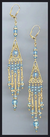 Swarovski Aquamarine Chandelier Earrings