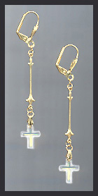 Aurora Frosted Cross Drop Earrings