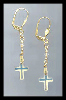 Aurora Frosted Cross Earrings