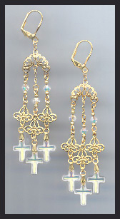 Aurora Crystal Cross Chandelier Earrings