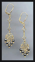 Black Pearl Dangle Earrings
