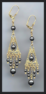 Swarovski Black Pearl Earrings
