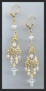 Swarovski Cross Earrings