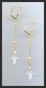 Frosted Cross Drop Earrings