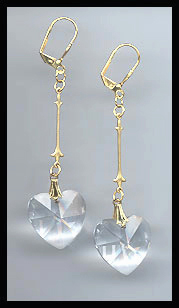 Swarovski Clear Heart Earrings