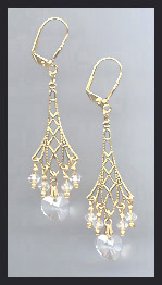 Clear Crystal Heart Earrings
