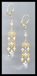 Vintage Crystal Heart Earrings