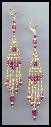 Swarovski Fuchsia Pink Chandelier Earrings