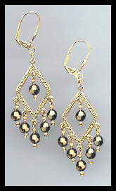 Antique Gold Crystal Earrings