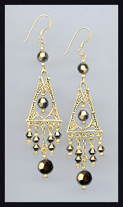 Swarovski Gold Earrings