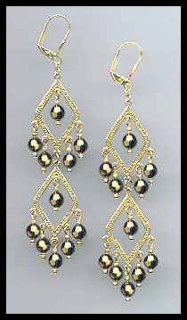 Swarovski Gold Crystal Earrings