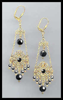 Swarovski Hematite Chandelier Earrings