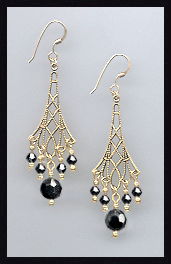 Vintage Jet Hematite Earrings