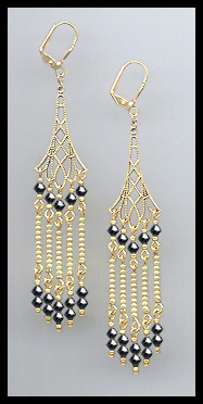  Swarovski Jet Hematite Crystal Earrings