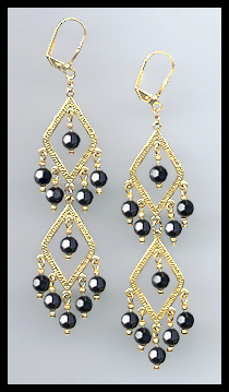 Swarovski Hematite Crystal Earrings