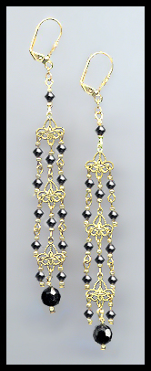 4" Hematite Chandelier Earrings