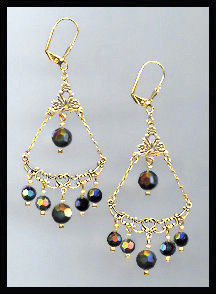 Black Aurora Crystal Earrings