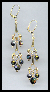 Black AB Dangle Earrings