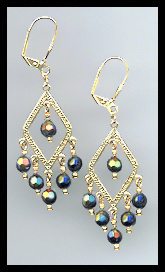 Black Aurora Crystal Earrings