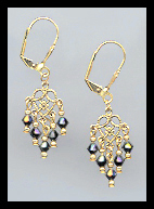 Tiny Black Aurora Earrings