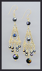 Swarovski Black AB Earrings