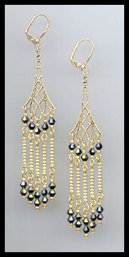 Swarovski Black Aurora Crystal Earrings