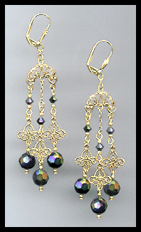 Black Aurora Chandelier Earrings