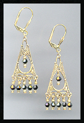 Black Aurora Filigree Earrings