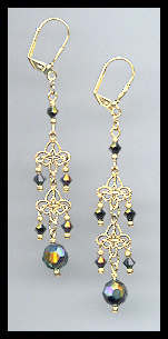 Black AB Crystal Earrings