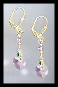 Aquamarine Heart Drop Earrings