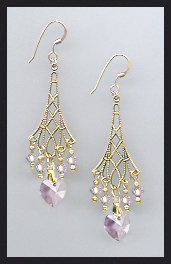 Lavender Heart Earrings