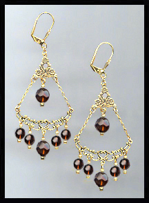 Chocolate Brown Crystal Earrings