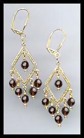 Chocolate Brown Crystal Earrings