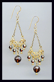Vintage Style Chocolate Brown Earrings