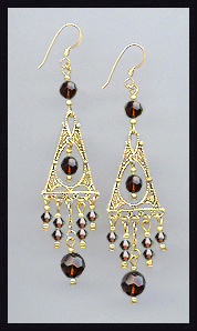 Swarovski Chocolate Brown Earrings