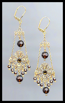 Swarovski Chocolate Brown Chandelier Earrings