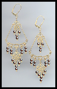 Chocolate Brown Chandelier Earrings