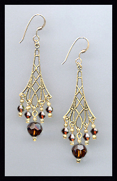 Chocolate Brown Vintage Style Earrings