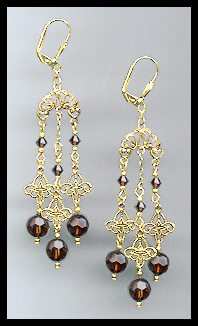 Chocolate Brown Chandelier Earrings
