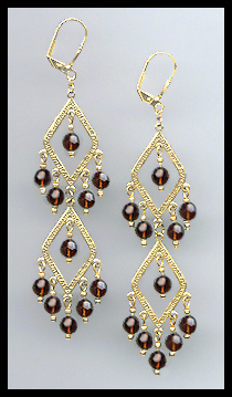 Swarovski Chocolate Brown Crystal Earrings