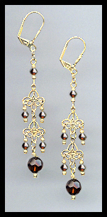 Chocolate Brown Crystal Earrings