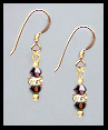 Mini Gold Chocolate Brown Crystal Rondelle Earrings