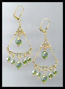 Olivine Aurora Crystal Earrings