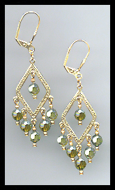 Olivine Aurora Crystal Earrings